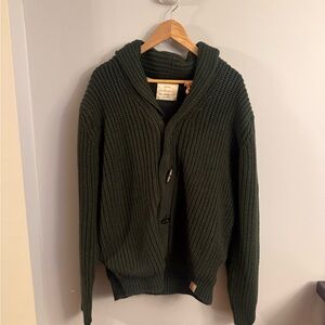 Weatherproof Vintage Green Shawl Collar Knit Cardigan Sweater L